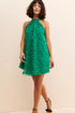 Halter Swing Mini Dress - Seaglass Petal
